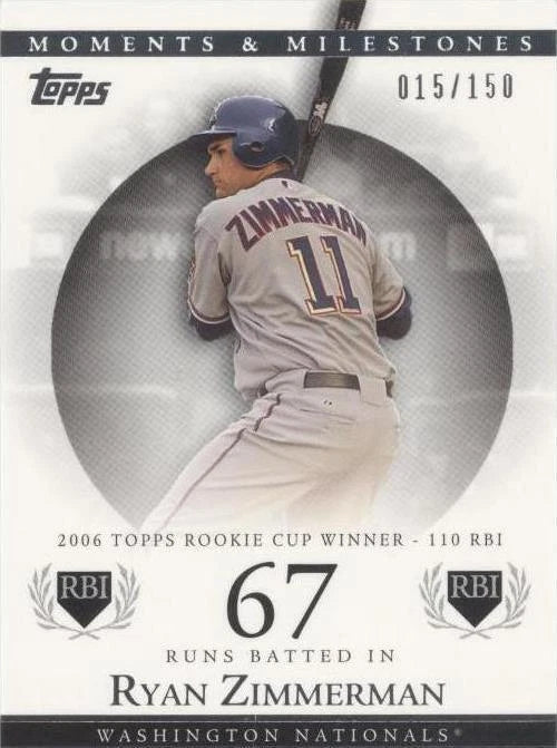2007 Topps Moments & Milestones Black 29/29 Ryan Zimmerman #68 0q3