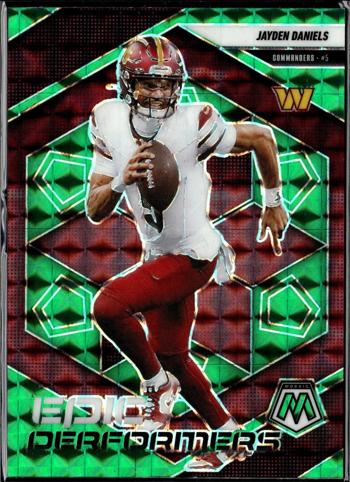 2025 Panini Mosaic #20 Jayden Daniels Epic Performers Mosaic Green