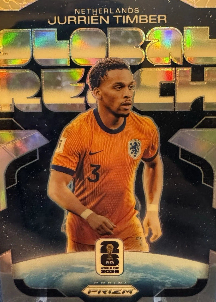 2026 PANINI PRIZM WORLD CUP JURRIEN TIMBER GLOBAL REACH PRIZM Silver No 14