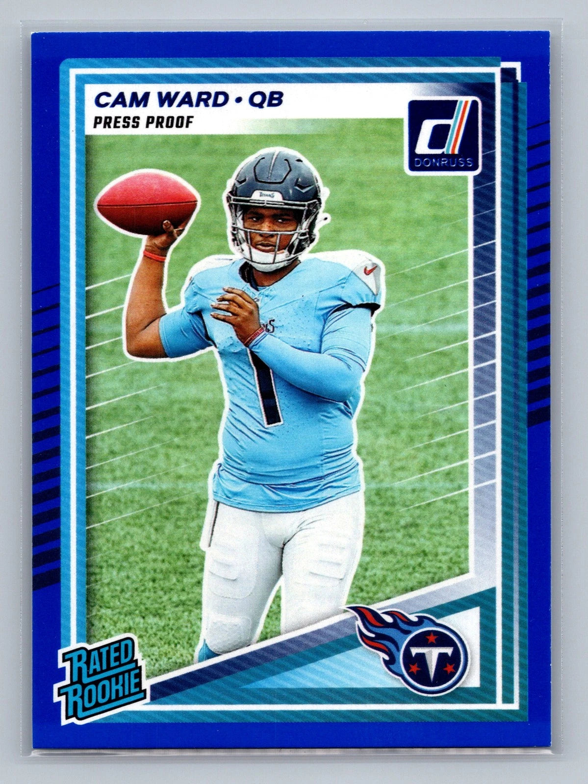 2025 Panini Donruss CAM WARD #350 Press Proof Blue RC Tennessee Titans