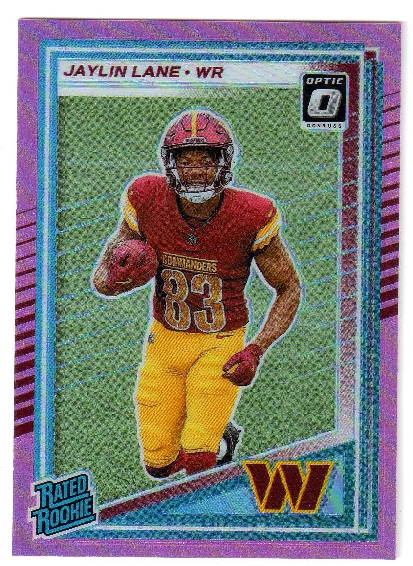 2025 Donruss #335 JAYLIN LANE 'RATED ROOKIE' OPTIC PREVIEW PINK PRIZM RC