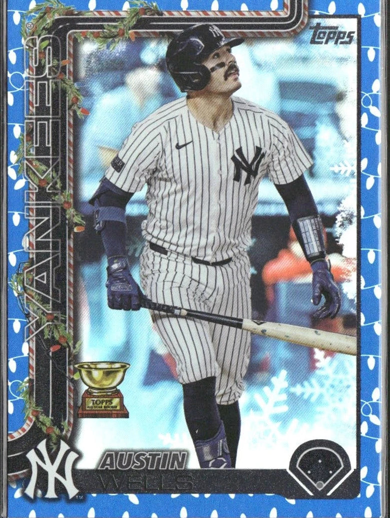 Austin Wells [Blue Lights] #H56 2025 Topps Holiday Baseball