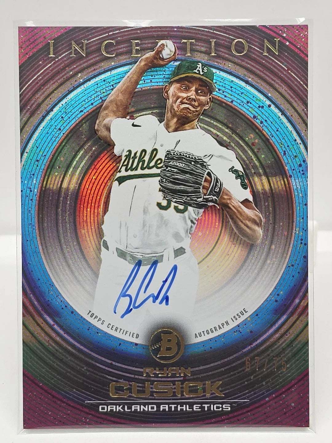 2022 Bowman Inception Ryan Cusick #PA-RCK Fuchsia /75 Prospect Auto Athletics