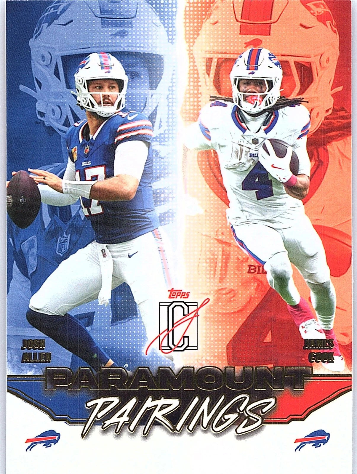 Josh Allen / James Cook #PP-12 2025 Topps Signature Class Paramount Pairings