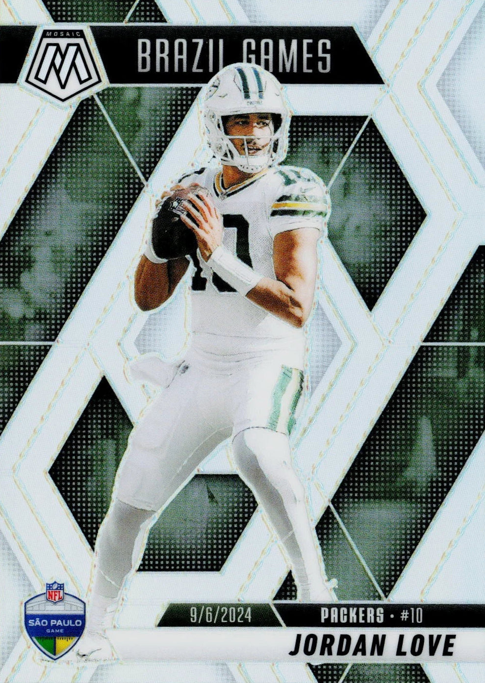 2025 Panini Mosaic #265 Jordan Love Silver Brazil Games