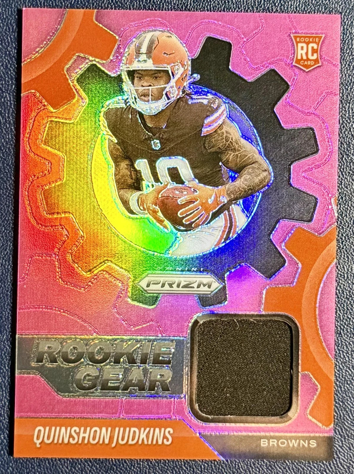 Quinshon Judkins [Pink] #RGR-QJS 2025 Panini Prizm Rookie Gear