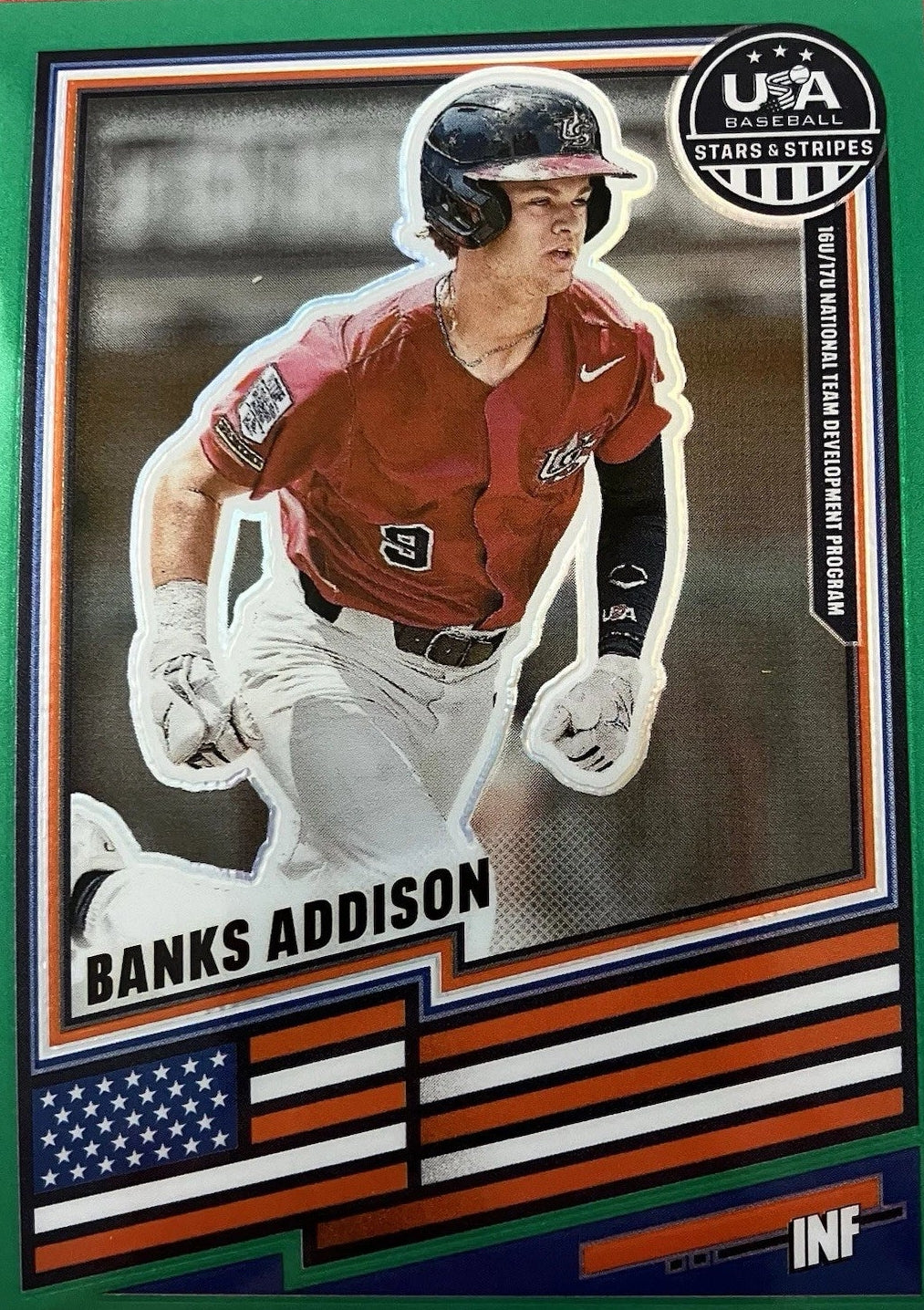 Banks Addison 2026 Panini Stars & Stripes Prizm USA Green Prizm #163