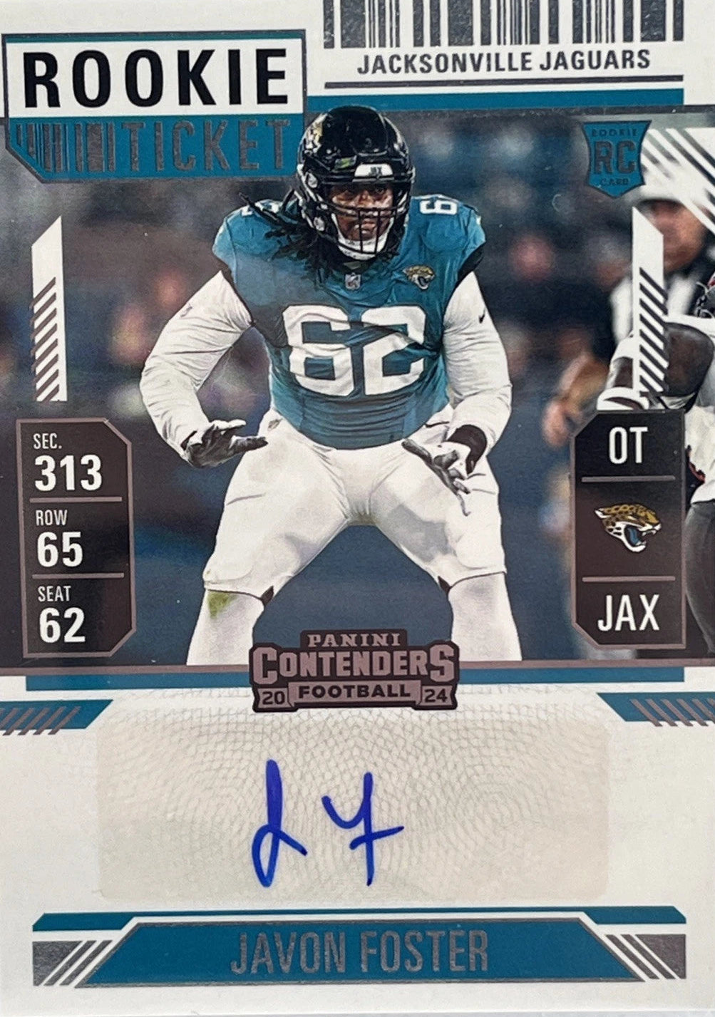 2024 Panini Contenders #254 Javon Foster RC Autograph - Jacksonville Jaguars