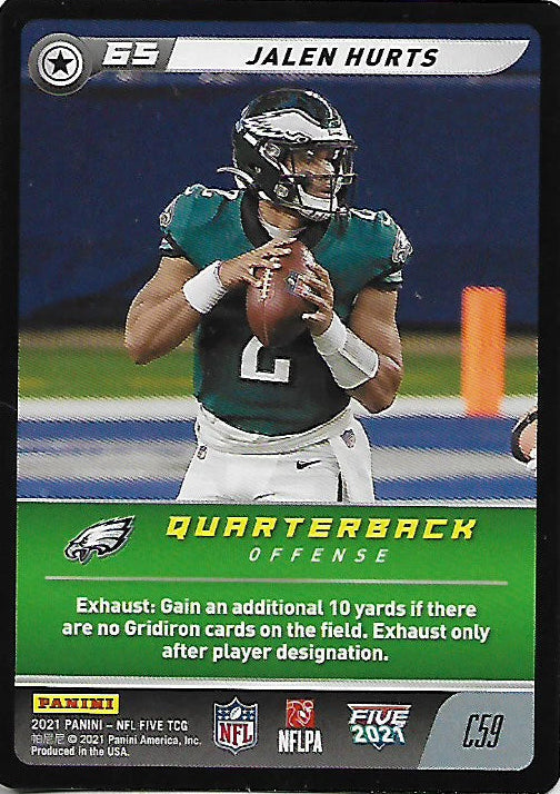 2021 Panini NFL Five TCG Jalen Hurts Common Card C59