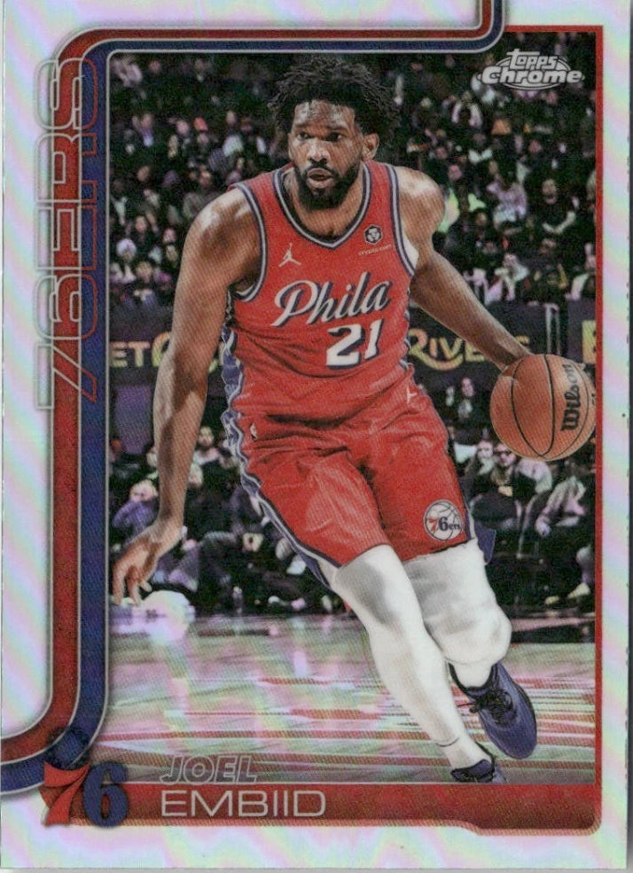 2025-26 topps chrome basketball- Joel Embiid Refractor #149