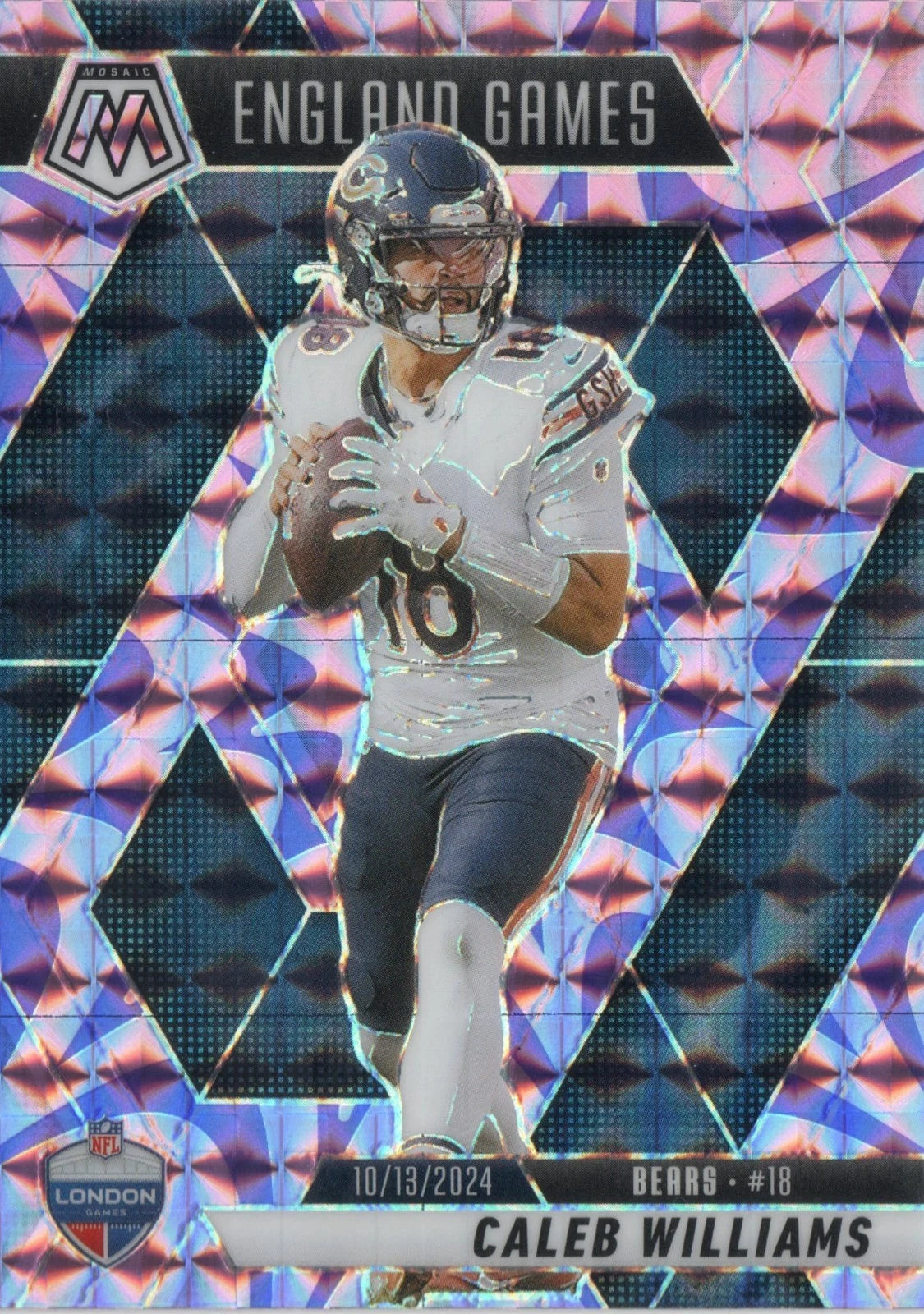 2025 Panini Mosaic - International Games Caleb Williams #253 Camo Pink Mosaic