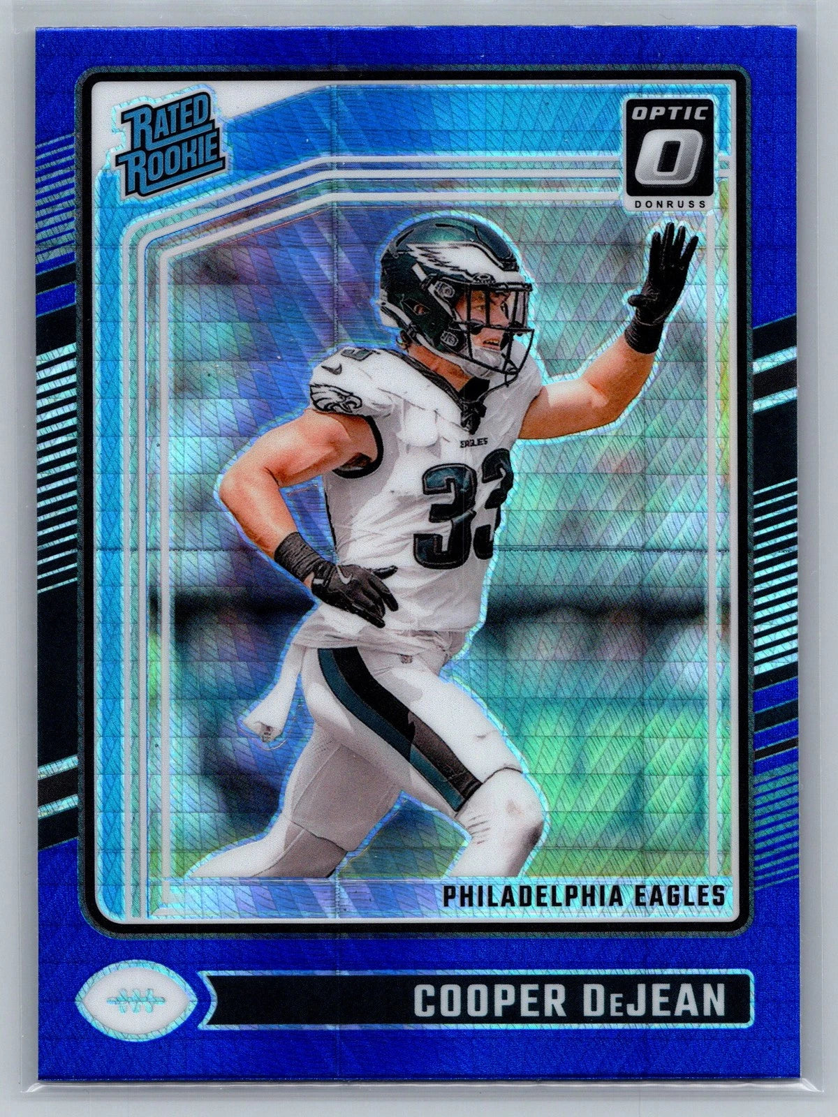 Cooper DeJean [Blue Hyper] #221 2024 Panini Donruss Optic [Rookie]