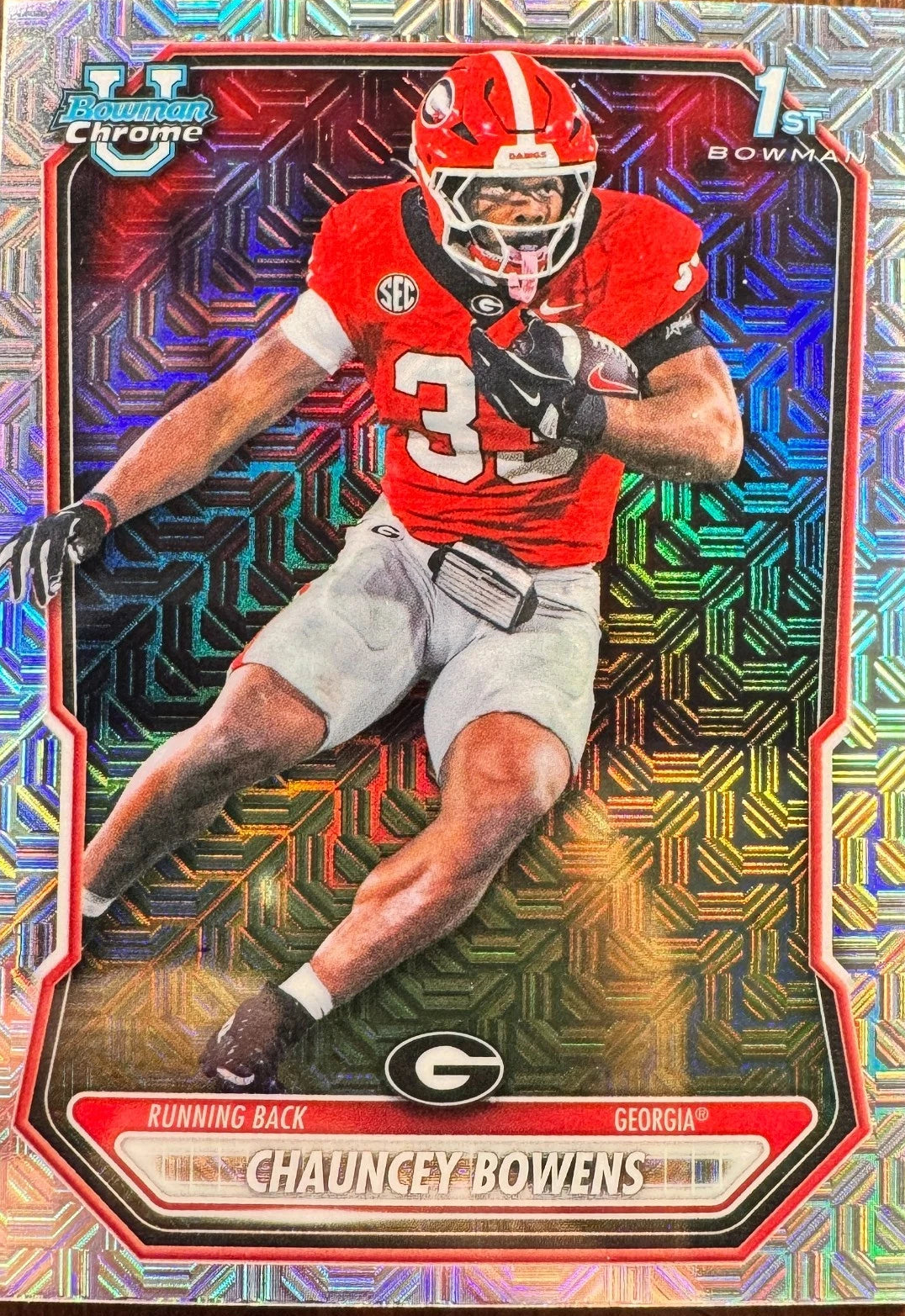 2026 Bowman University Chrome #BCP-49 Chauncey Bowens 1st Bowman Mojo Refract