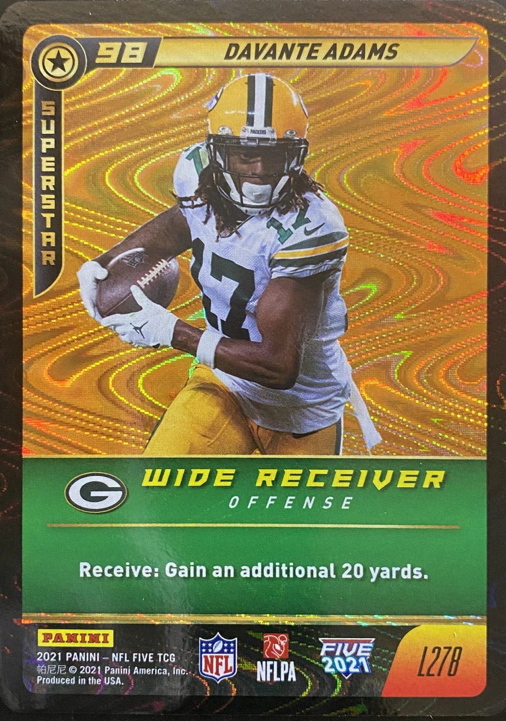 Davante Adams 2021 Panini NFL Five Football Swirl-o-Rama Green Bay Packers #L278