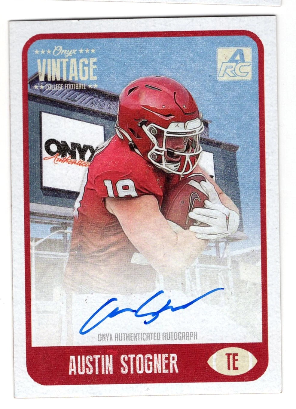 AUSTIN STOGNER 2021 ONYX VINTAGE COLLEGE FOOTBALL ARC ROOKIE AUTO