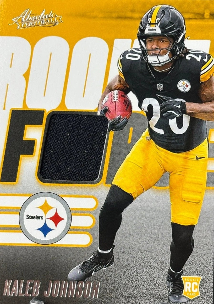 Kaleb Johnson Steelers 2025 Absolute Football Rookie Force Relic RC RF-KJN