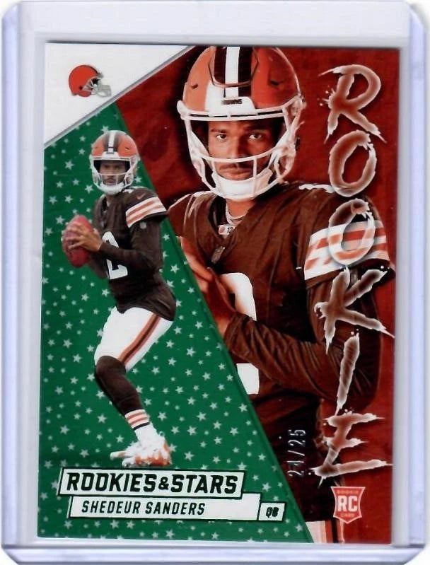 2025 Rookies & Stars Shedeur Sanders Rookie Exclusive Green Insert Card /25