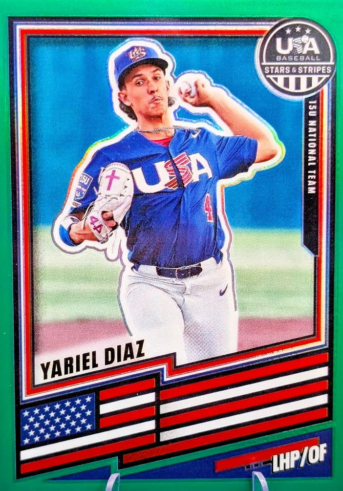 2026 Panini Stars & Stripes Prizm - Yariel Diaz #90 Green Prizm (RC)