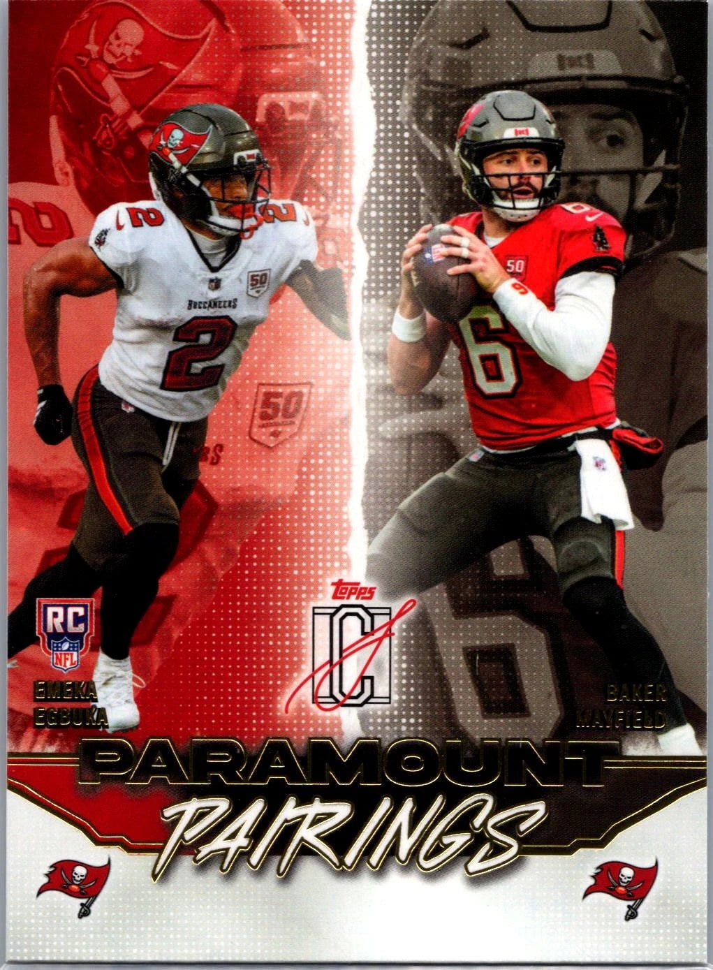 Baker Mayfield / Emeka Egbuka #PP-9 [Rookie] 2025 Topps Signature Class Paramount Pairings