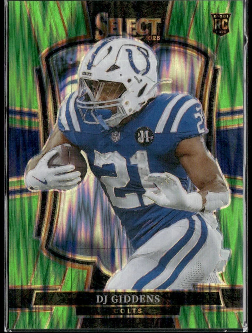 2025 Panini Select DJ Giddens Neon Green Prizm Shock [#089/699] Indianapolis Colts