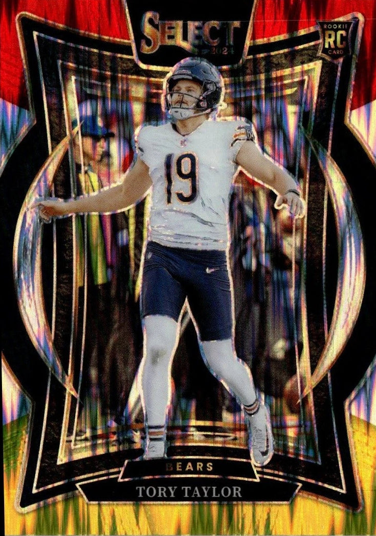 2024 Panini Select #1 Tory Taylor Red Yellow Shock Prizm