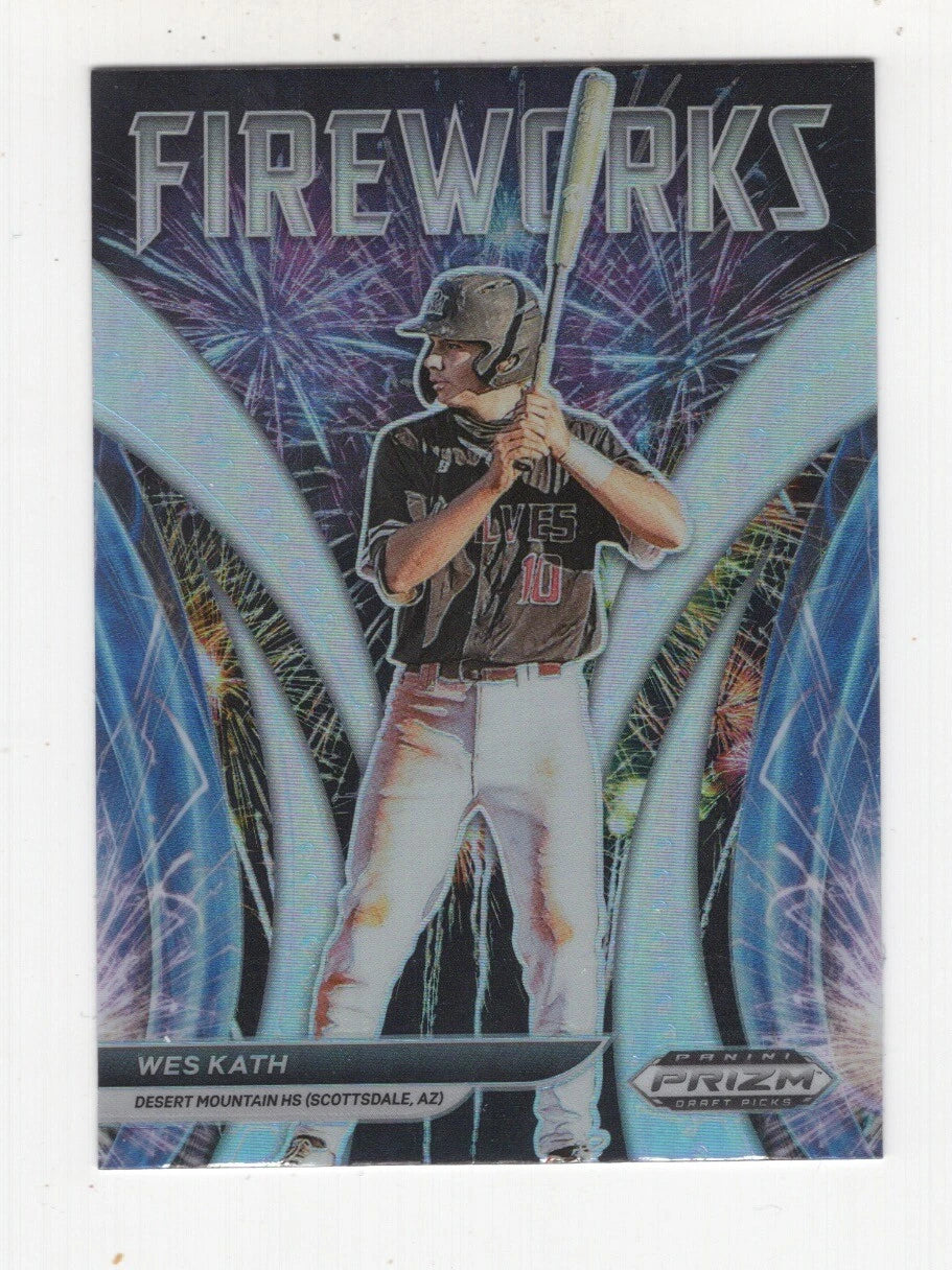 2021 PANINI PRIZM DRAFT PICKS FIREWORKS PRIZM WES KATH CHICAGO WHITE SOX
