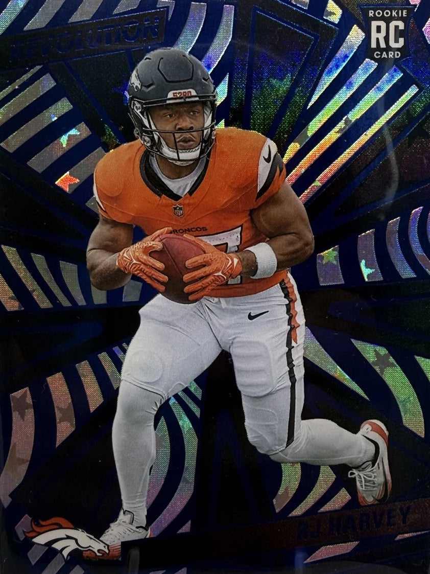 2025 Panini Revolution - Rookie RJ Harvey #232 Blue Storm [#450/549] (RC)
