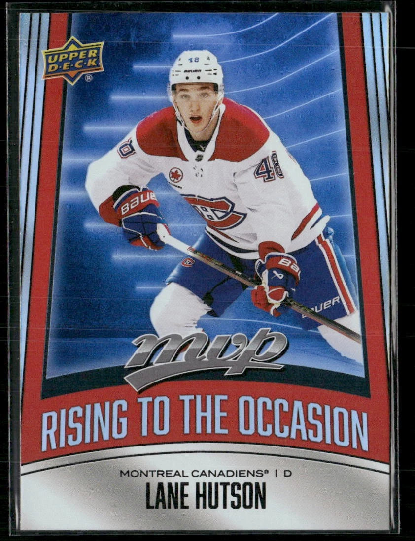 2025-26 U D MVP #RO-4 Lane Hutson Montreal Canadiens Rising to the Occasion Card