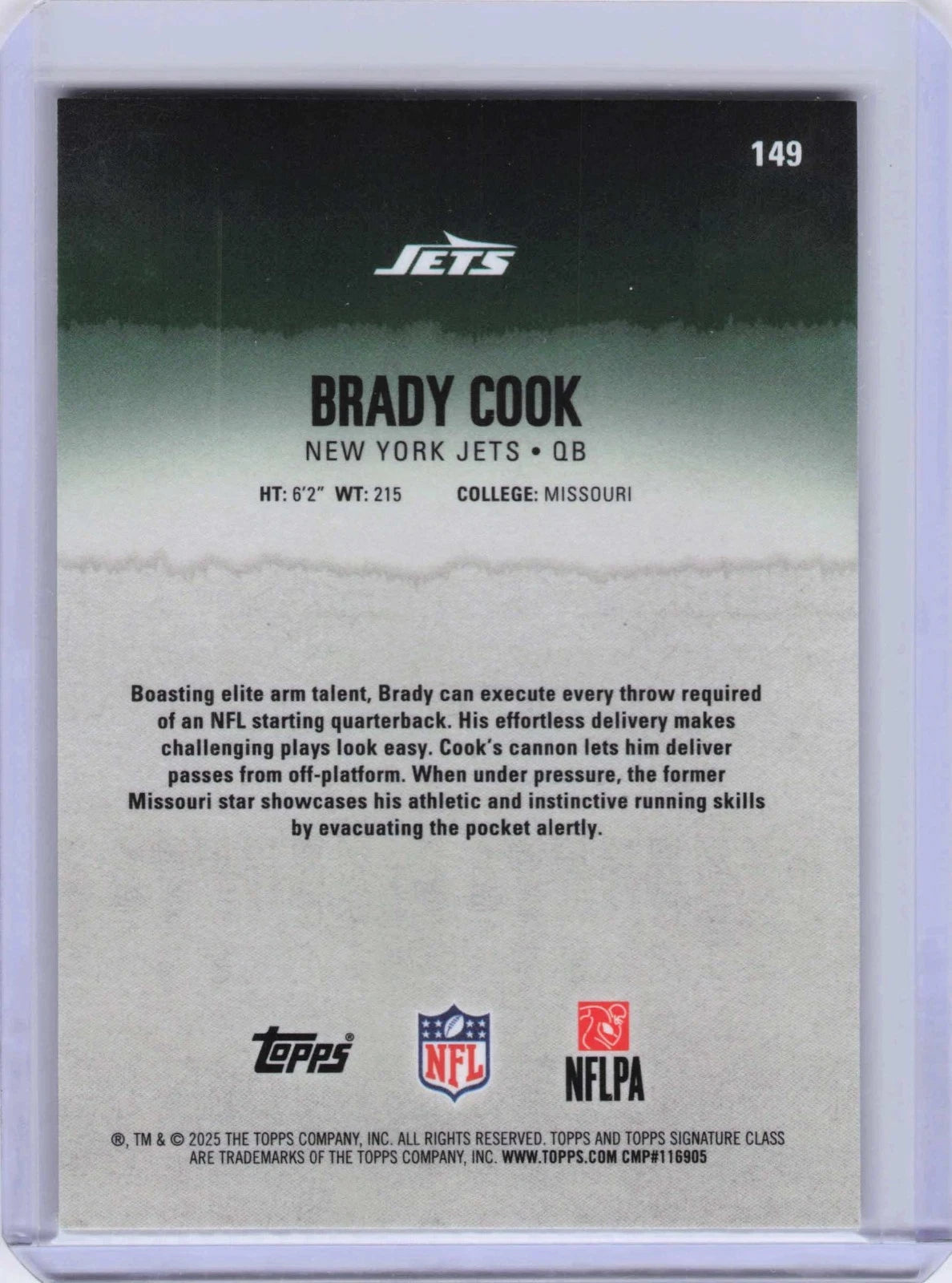 Brady Cook [Chrome] #149 [Rookie] 2025 Topps Signature Class
