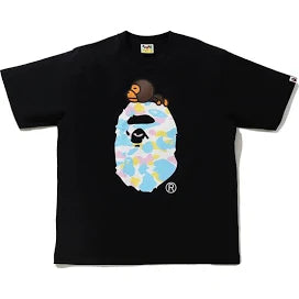 BAPE New Multi Camo Milo On Ape Relaxed Tee Black
