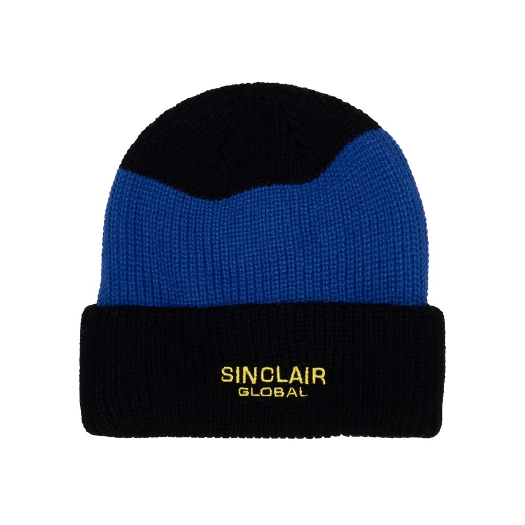 Sinclair Stripe Rib Beanie Black Blue Yellow