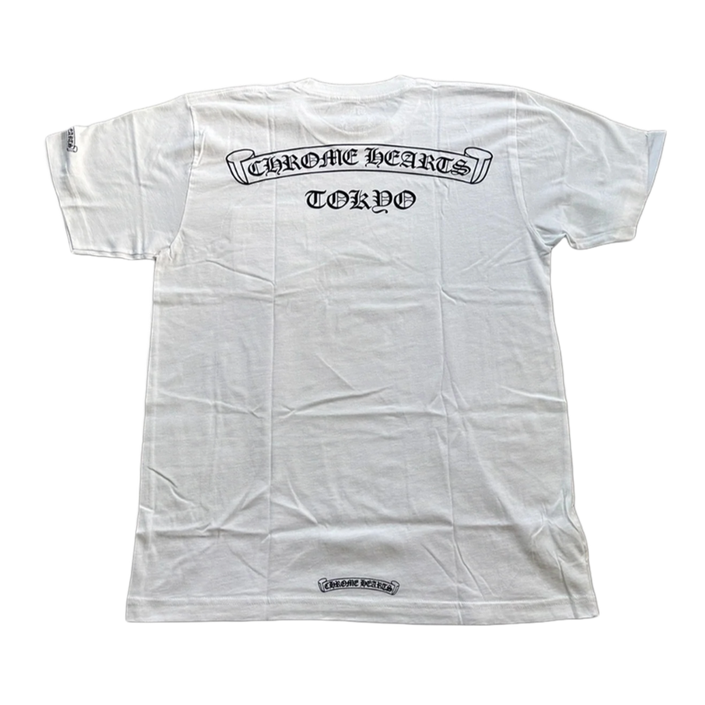 Chrome Hearts Scroll Logo Tokyo T-Shirt white